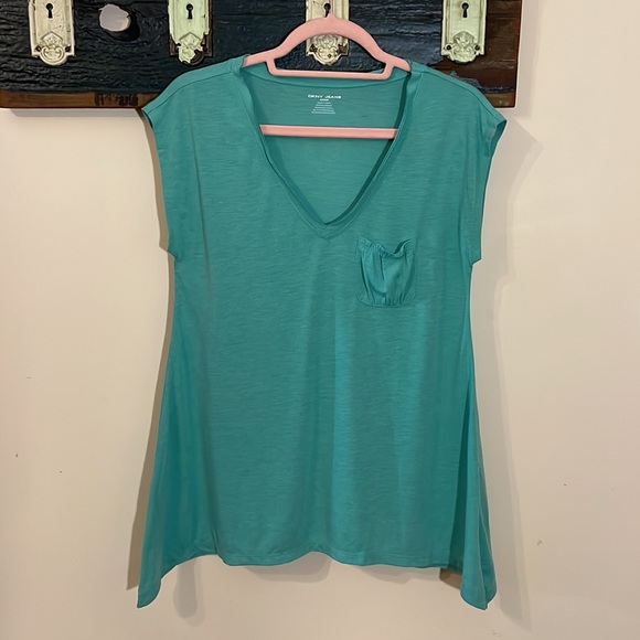 2/$12 DKNY Jeans Aqua Trapeze Hem T-Shirt Size Small - Picture 6 of 15